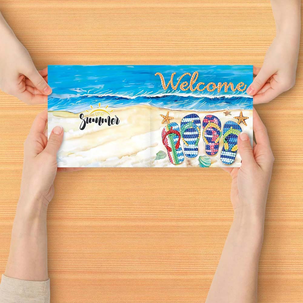 5D Diamond Painting Grußkarten – Tropische Sommerfreude 8 Stück, Unique-Diamond