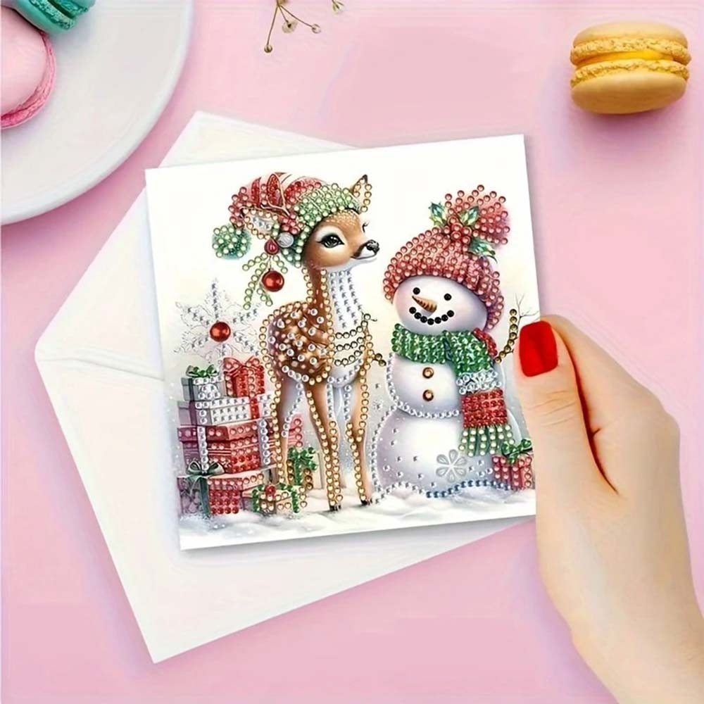 5D Diamond Painting Grußkarten – Winterfreunde 6 Stück, Unique-Diamond