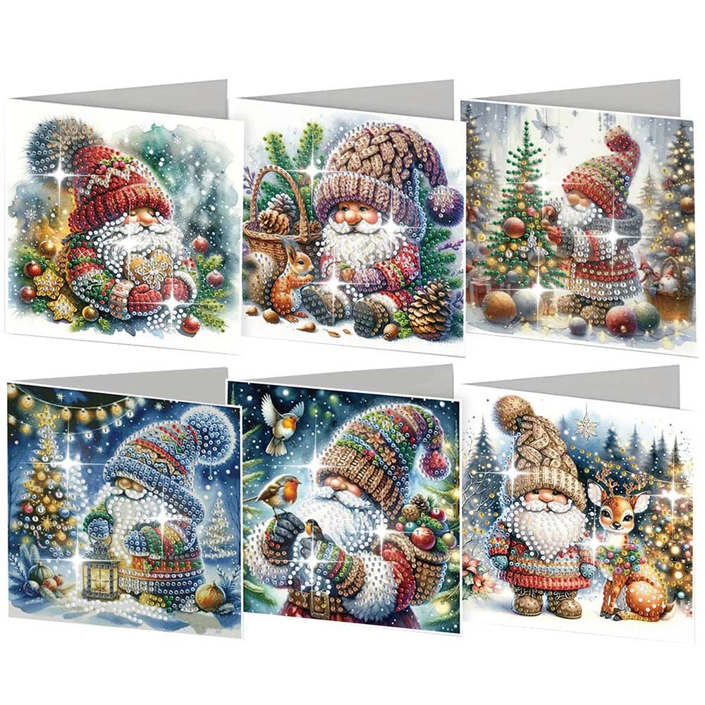 5D Diamond Painting Grußkarten – Winterwichtel & Waldfreunde Unique-Diamond