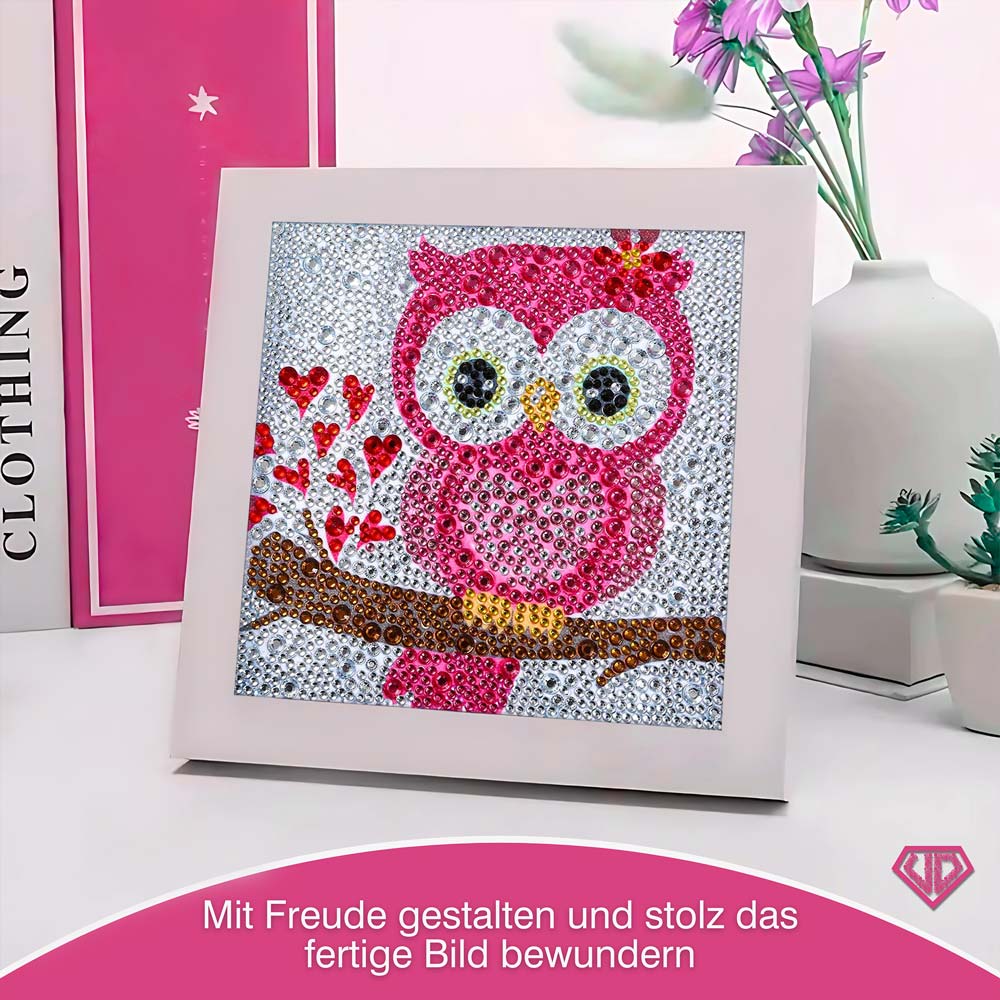 5D Diamond Painting Herzenseule Liora mit Strasssteinchen, Unique-Diamond