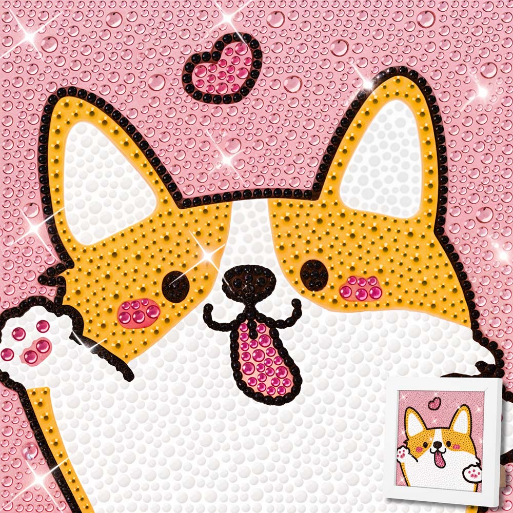 5D Diamond Painting Liebeshund mit Strasssteinchen, Unique-Diamond