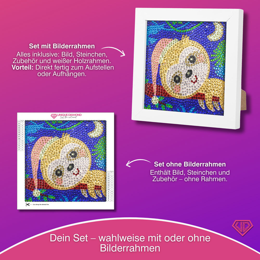 5D Diamond Painting Mini-Bild – Schlummer-Faultier, Unique-Diamond