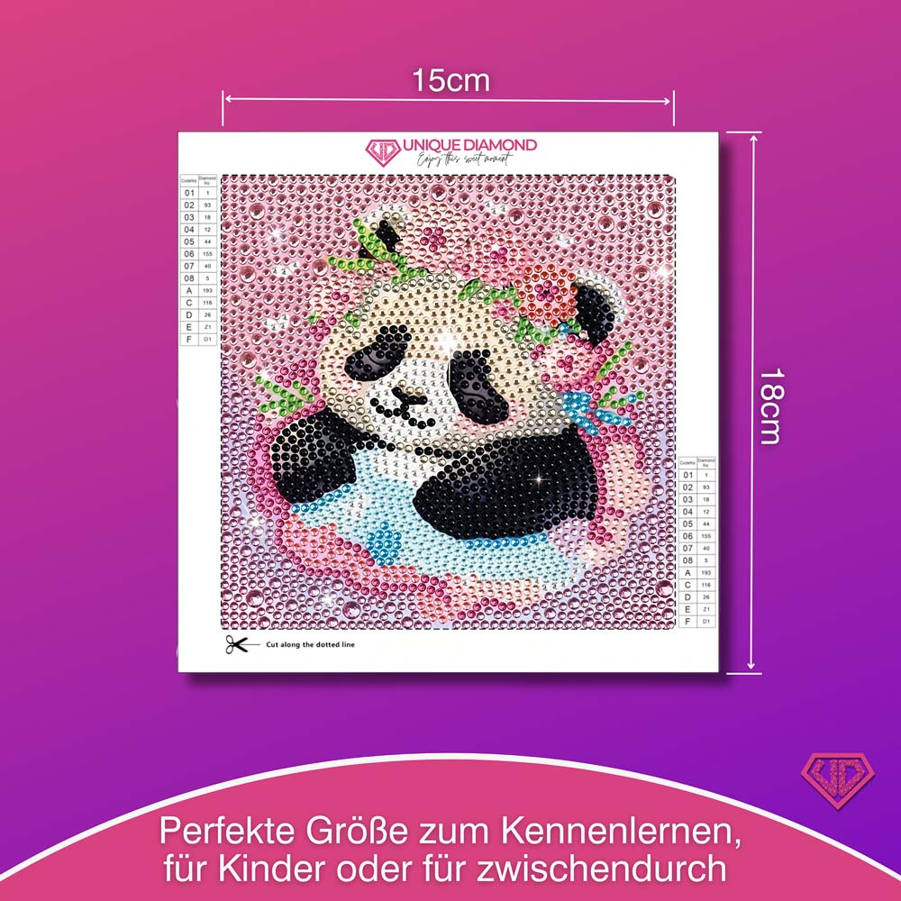 5D Diamond Painting Panda-Prinzessin Miyu mit Strasssteinchen, Unique-Diamond