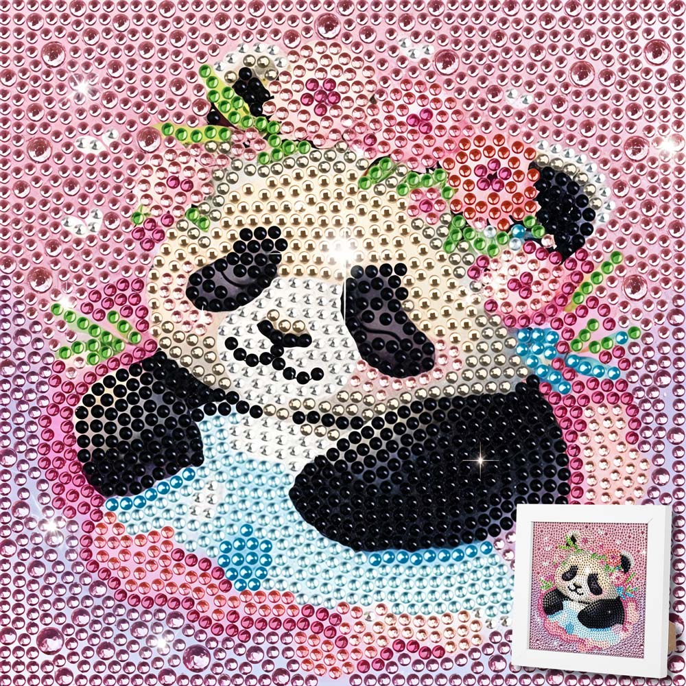 5D Diamond Painting Panda-Prinzessin Miyu mit Strasssteinchen, Unique-Diamond