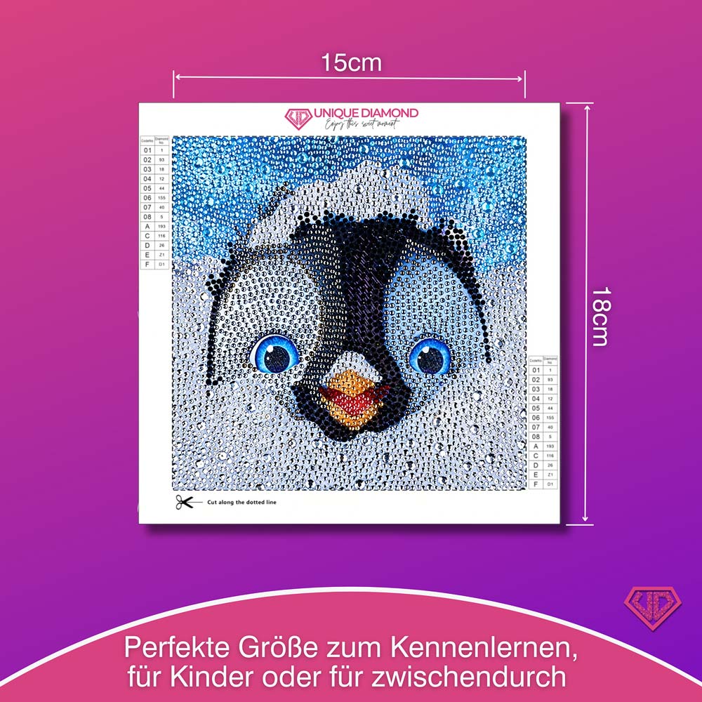 5D Diamond Painting Pico der Pinguin mit Strasssteinchen, Unique-Diamond