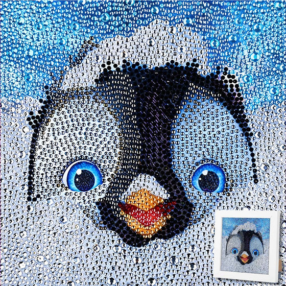 5D Diamond Painting Pico der Pinguin mit Strasssteinchen, Unique-Diamond