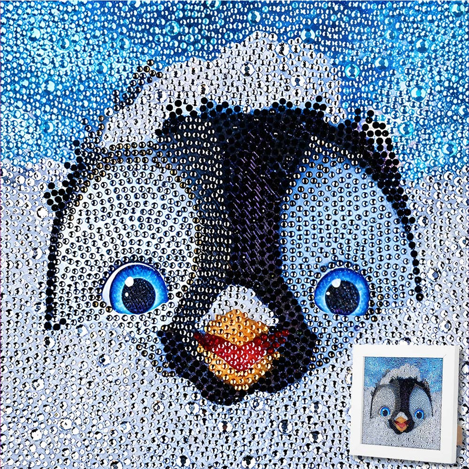 5D Diamond Painting Pico der Pinguin mit Strasssteinchen, Unique-Diamond