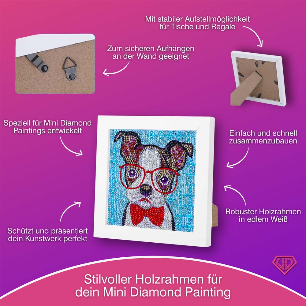 5D Diamond Painting Professor Wuff mit Strasssteine, Unique-Diamond