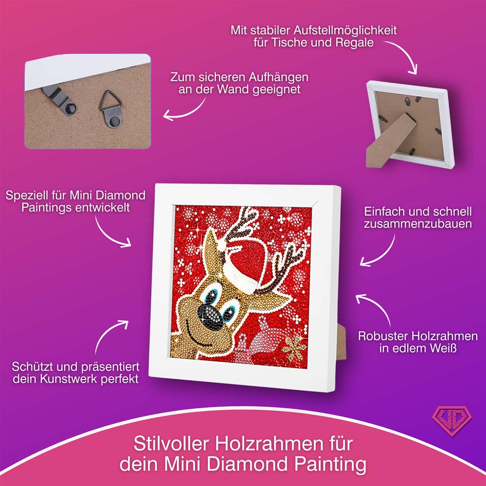 5D Diamond Painting Rentier Rudi mit Strasssteinchen, Unique-Diamond