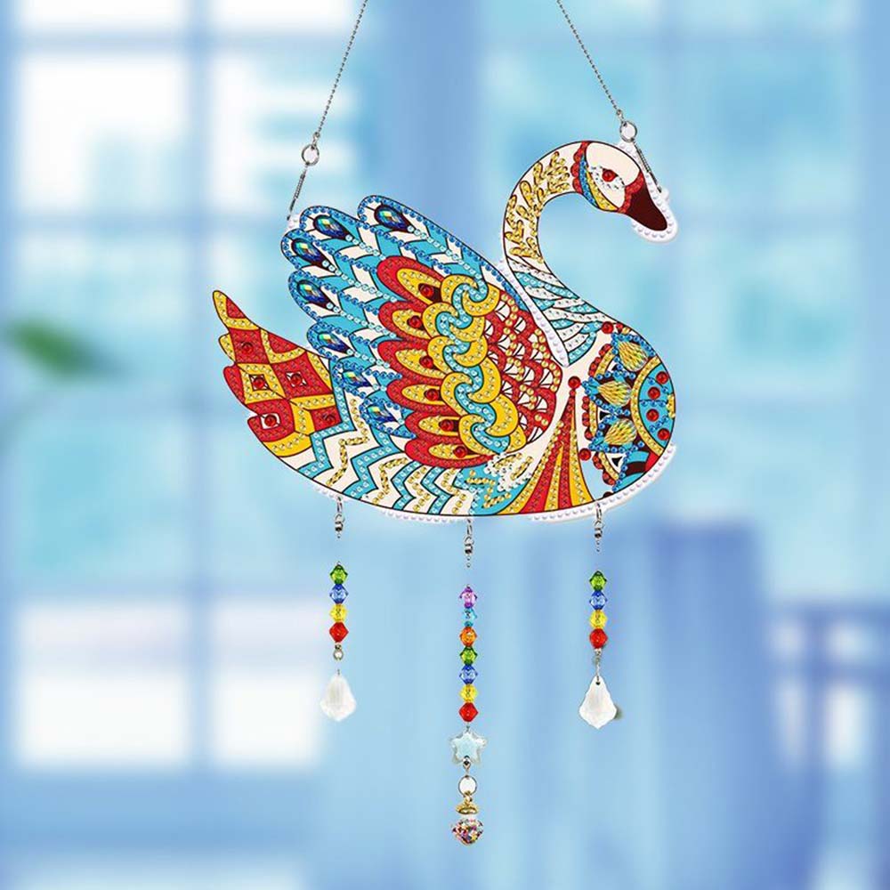 5D Diamond Painting Türanhänger Schwan, Unique-Diamond