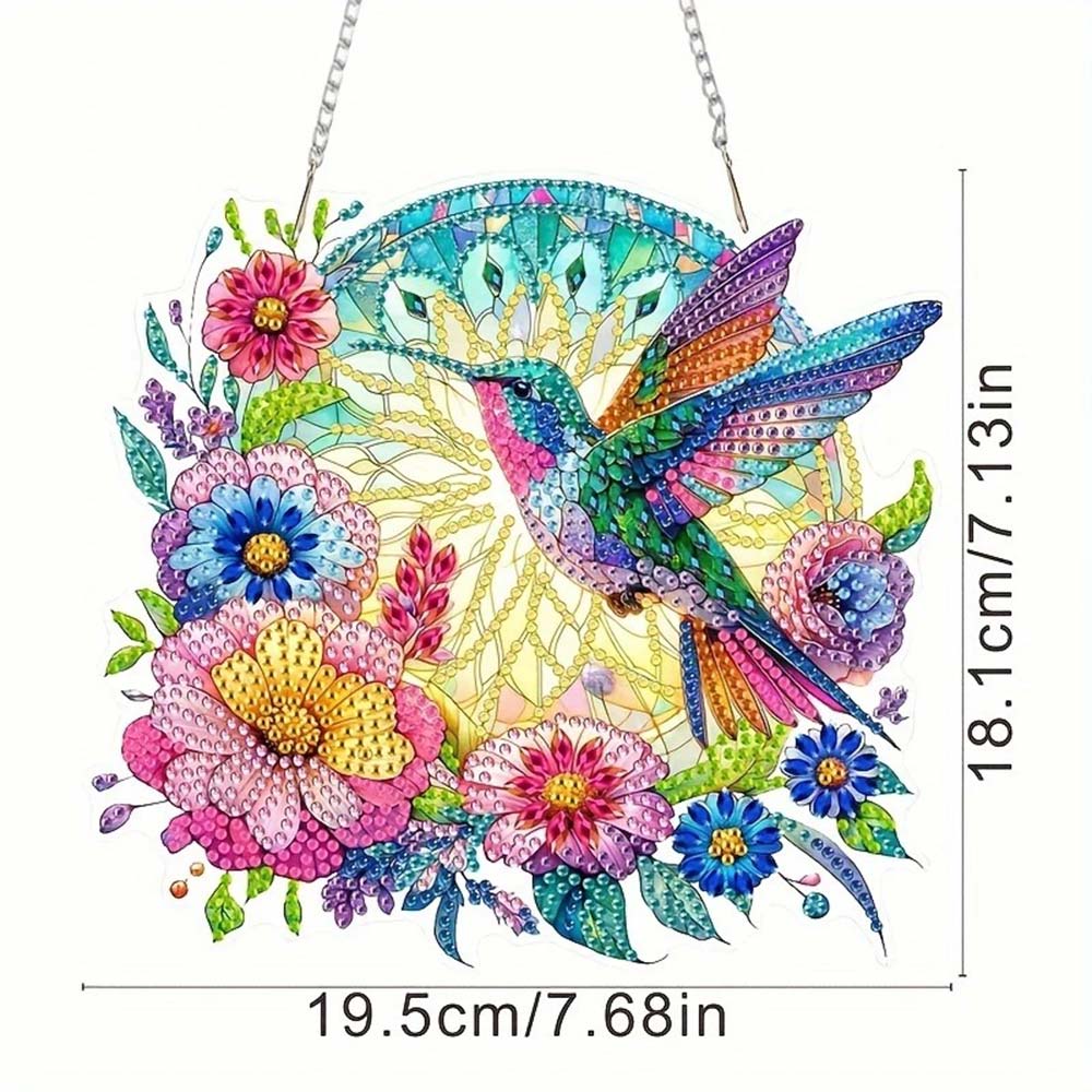 5D Diamond Painting Wandanhänger – Sonnenflug des Kolibris, Unique-Diamond