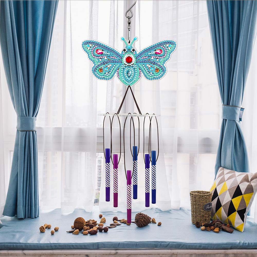 5D Diamond Painting Windspiel Schmetterling, Unique-Diamond