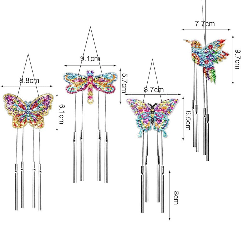 5D Diamond Painting Windspiele – Naturzauber mit Schmetterlingen und Kolibris, Unique-Diamond