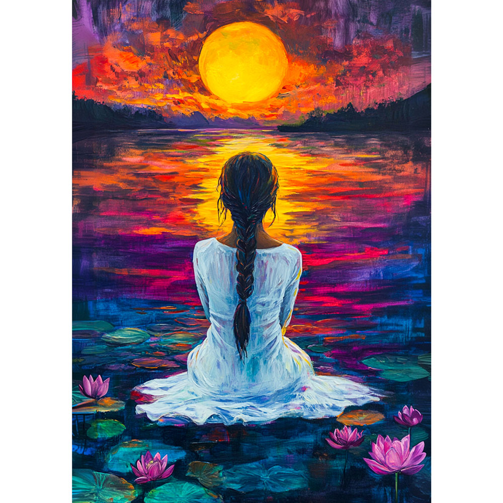 5D Diamond Painting – Am Lotussee mit Liora Unique-Diamond