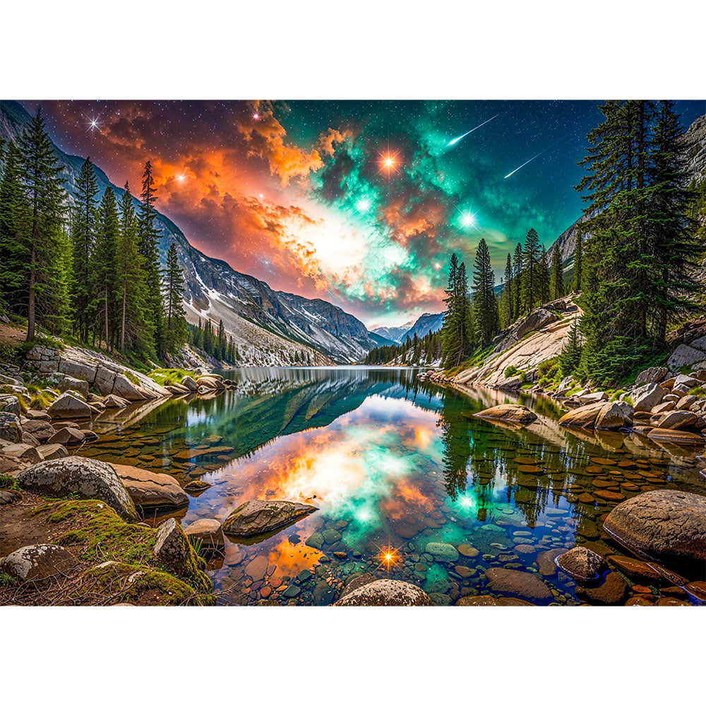 5D Diamond Painting – Aurora des Kosmos, Unique-Diamond
