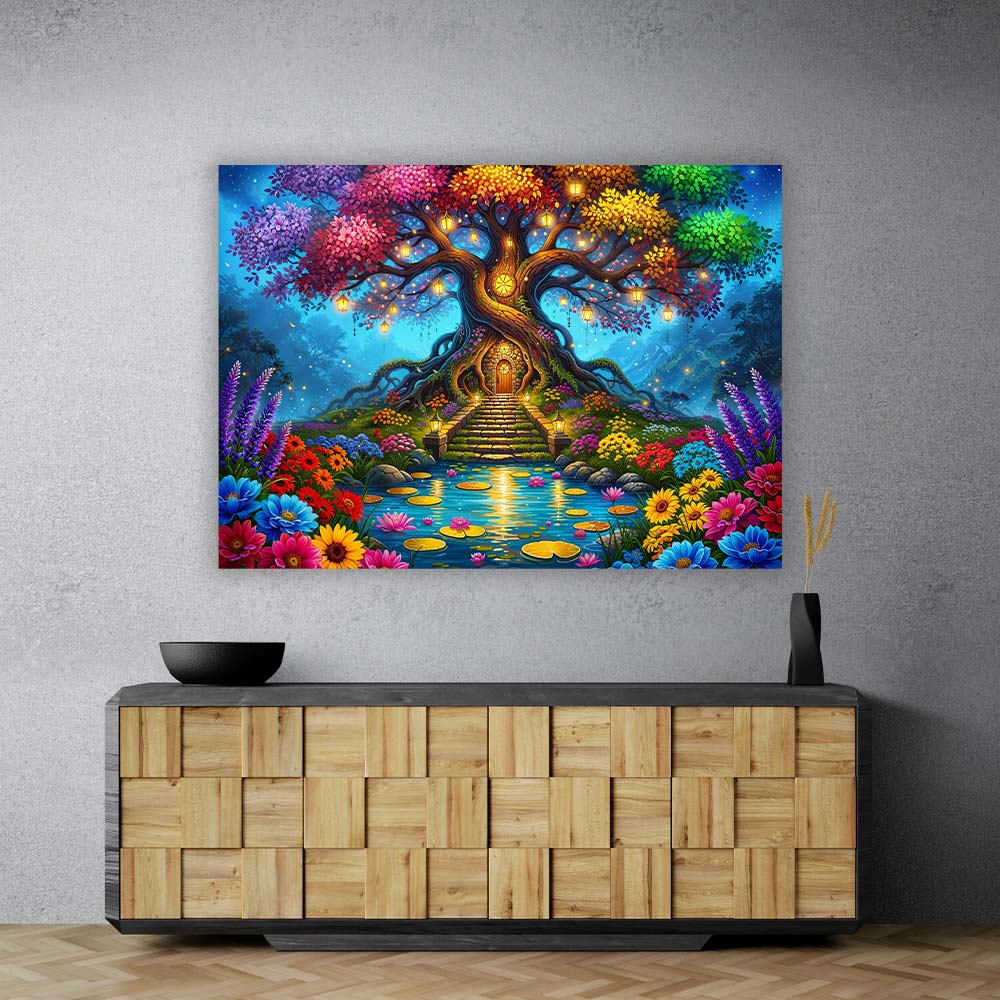 5D Diamond Painting – Baum der Lichterträume, Unique-Diamond