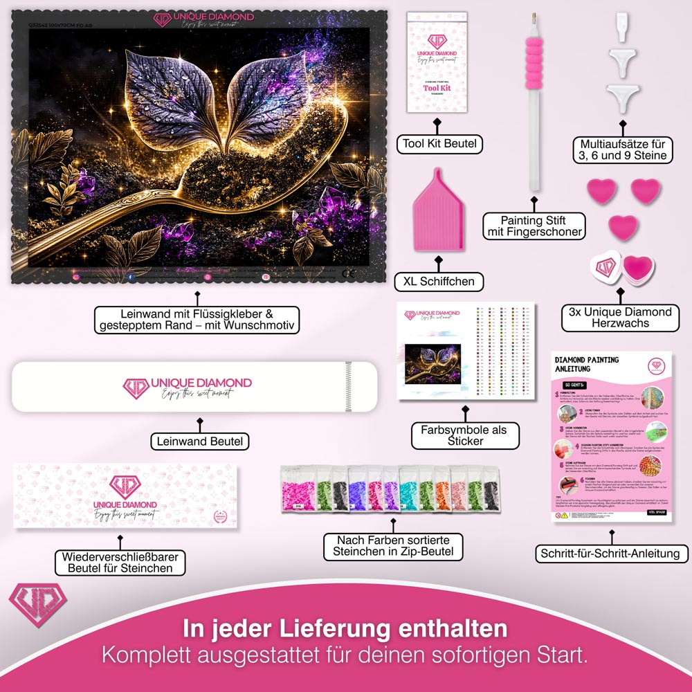 5D Diamond Painting – Blätter des Sternenlichts