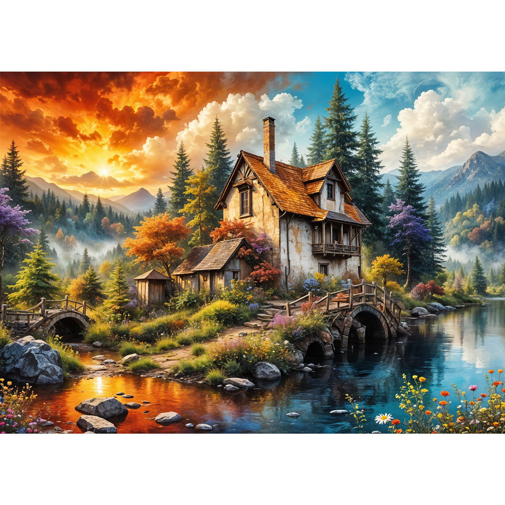 5D Diamond Painting – Cottage of Eternal Seasons Unique-Diamond