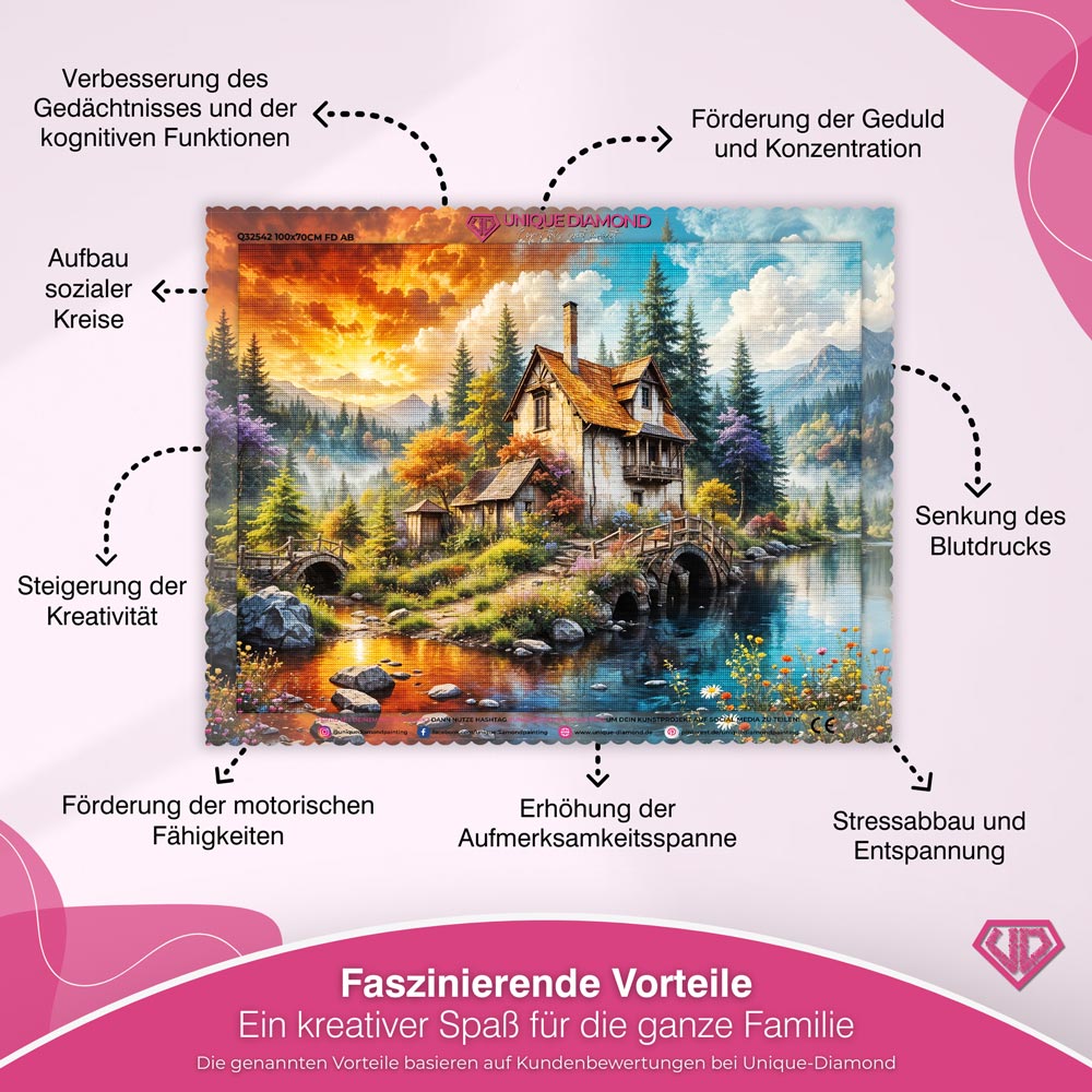 5D Diamond Painting – Cottage of Eternal Seasons Unique-Diamond