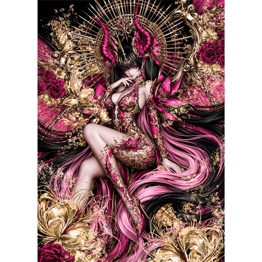 5D Diamond Painting – Dämonenkönigin der Purpurrosen | Unique Diamond