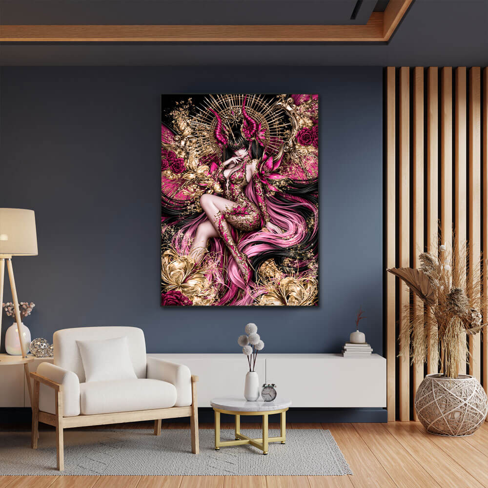5D Diamond Painting – Dämonenkönigin der Purpurrosen
