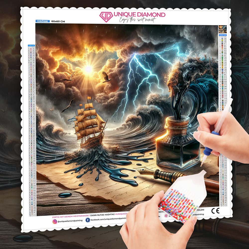 5D Diamond Painting – Der Sturm der Feder Unique-Diamond