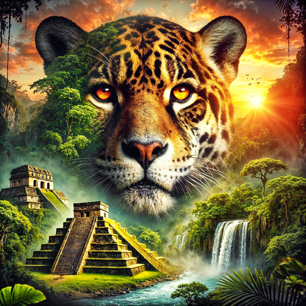 5D Diamond Painting – Der Wächter der Maya-Ruinen, Unique-Diamond