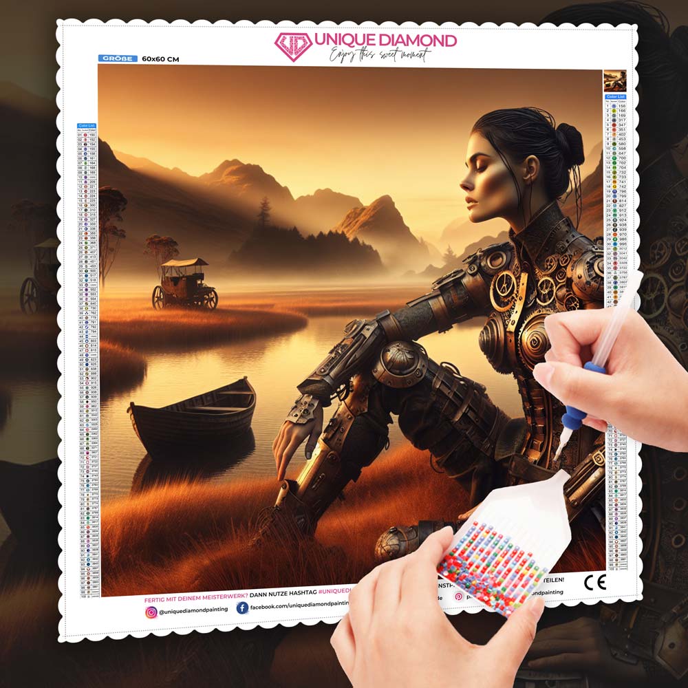 5D Diamond Painting – Die stille Mechanistin, unique-diamond Unique-Diamond