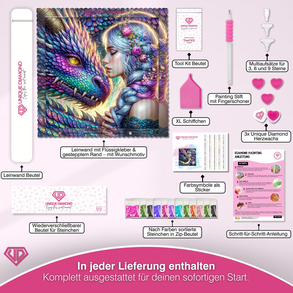 5D Diamond Painting – Drachenbund der Elemente Unique-Diamond