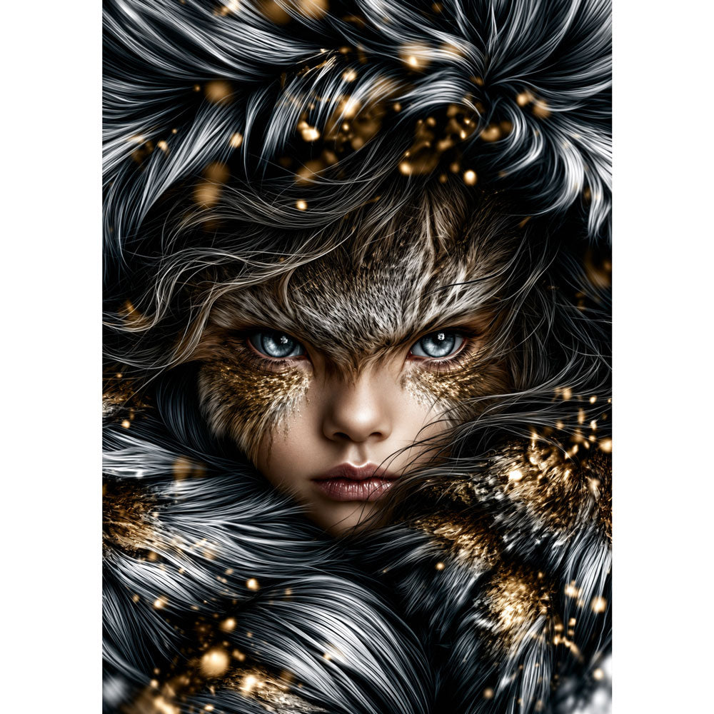 5D Diamond Painting – Eisblick im Silbersturm | Unique Diamond