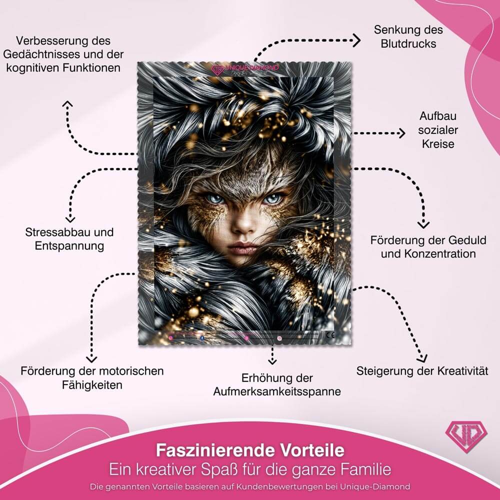 5D Diamond Painting – Eisblick im Silbersturm