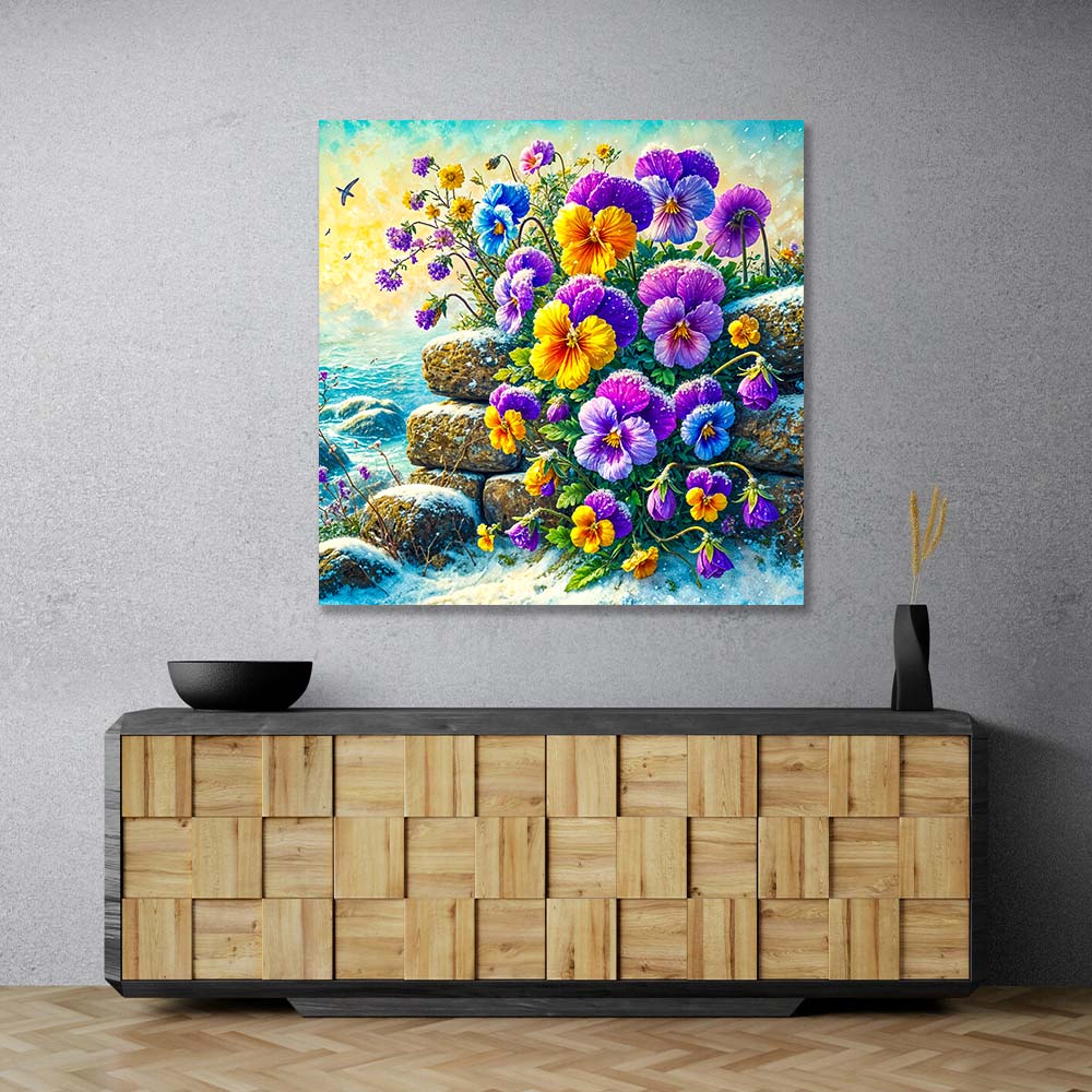 5D Diamond Painting – Eisblüten am Morgenmeer, Unique-Diamond