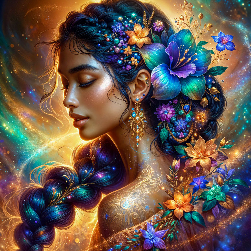 5D Diamond Painting – Elara, Göttin des Sternenlichts, Unique-Diamond