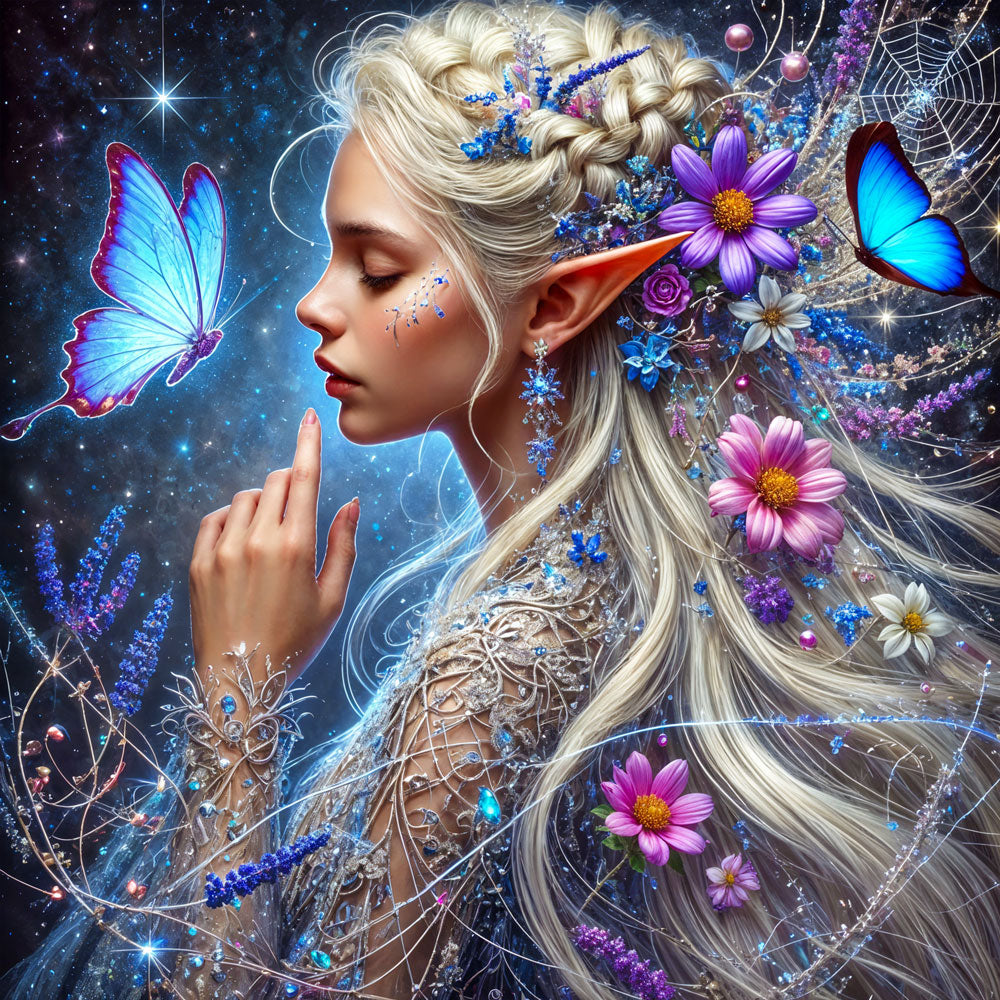 5D Diamond Painting – Elfenzauber im Sternenlicht, Unique-Diamond