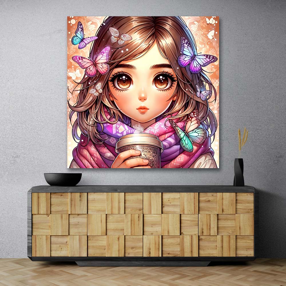 5D Diamond Painting – Elina und die Schmetterlingsstille