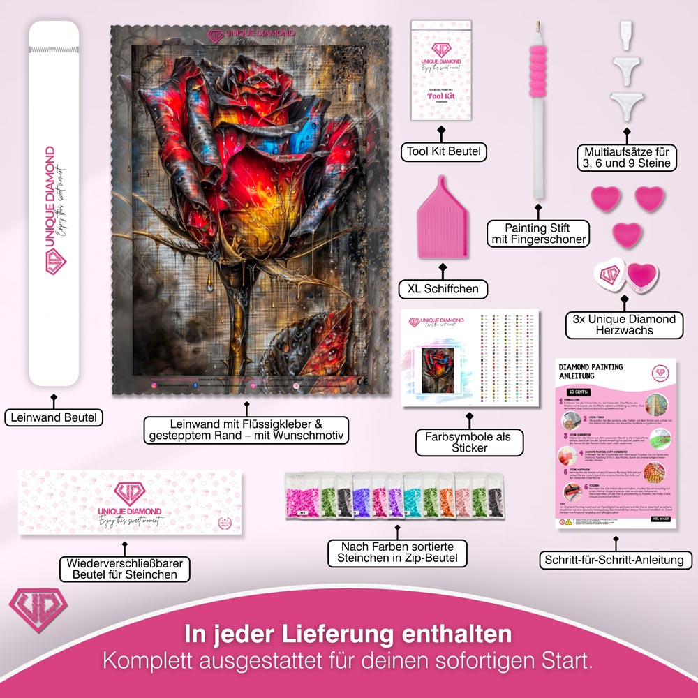 5D Diamond Painting – Ember Rose Unique-Diamond