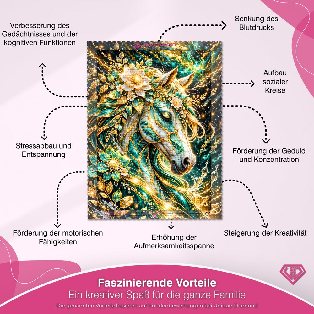 5D Diamond Painting – Emerald Celestial Horse