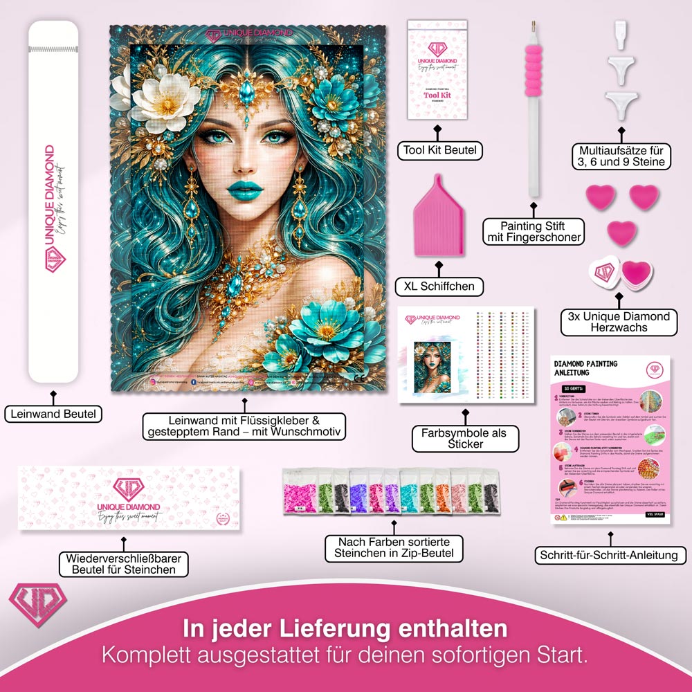 5D Diamond Painting – Emerald Queen Elegance