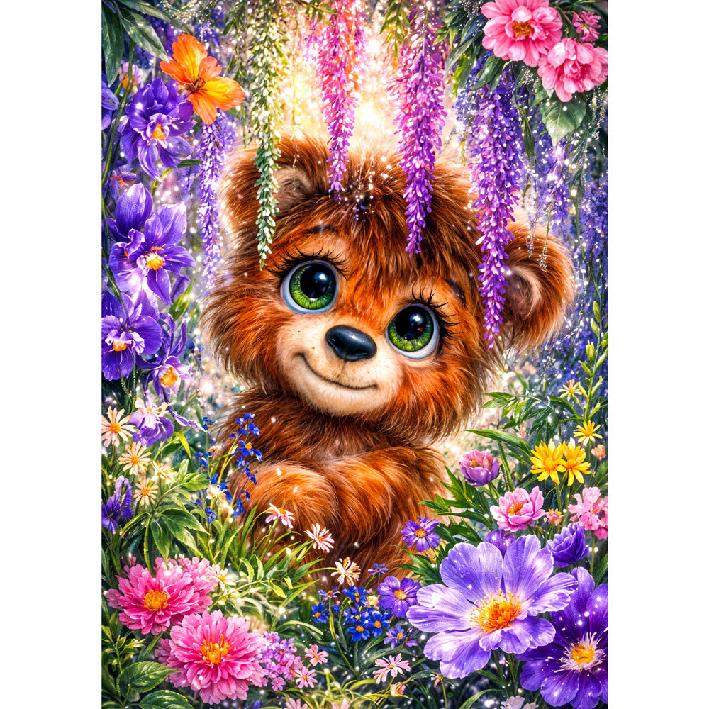 5D Diamond Painting – Enchanted Forest Bear, Unique-Diamond