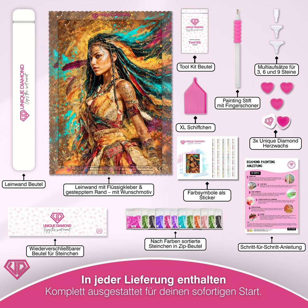 5D Diamond Painting – Feuerseele der Wildnis Unique-Diamond