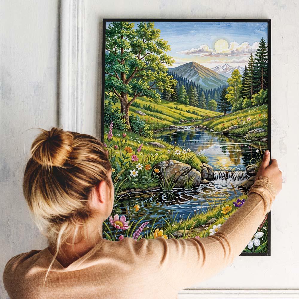 5D Diamond Painting – Frühlingszauber im Alpenland