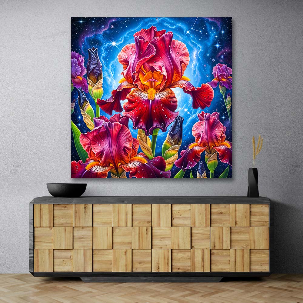5D Diamond Painting – Galaktische Irisblüte, Unique-Diamond