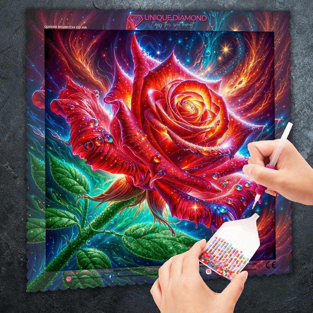 5D Diamond Painting – Galaxie der Glutrose, Unique-Diamond
