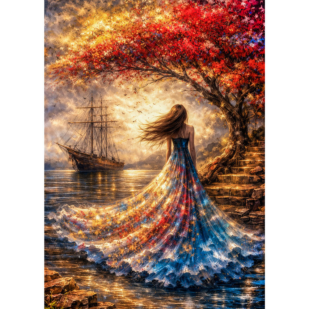 5D Diamond Painting – Golden Autumn Dream, Unique-Diamond