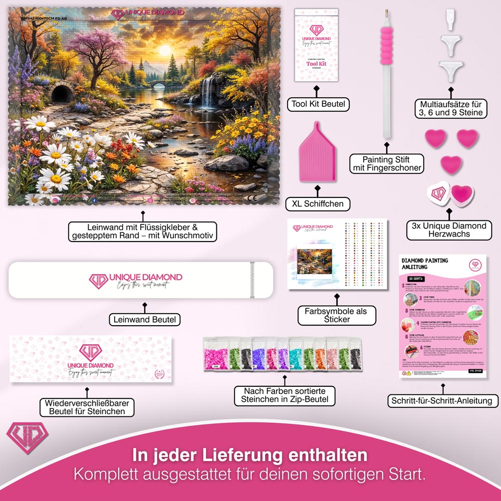 5D Diamond Painting – Golden Serenity Unique-Diamond