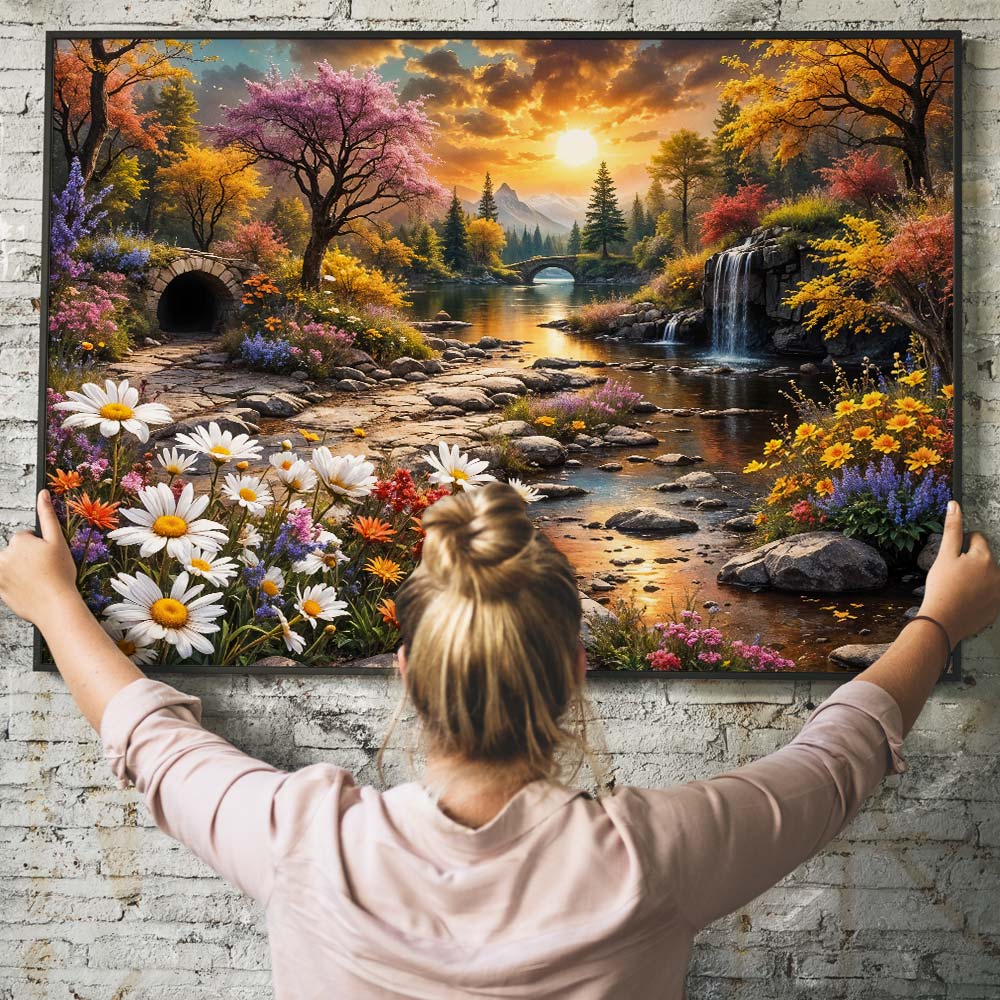 5D Diamond Painting – Golden Serenity Unique-Diamond