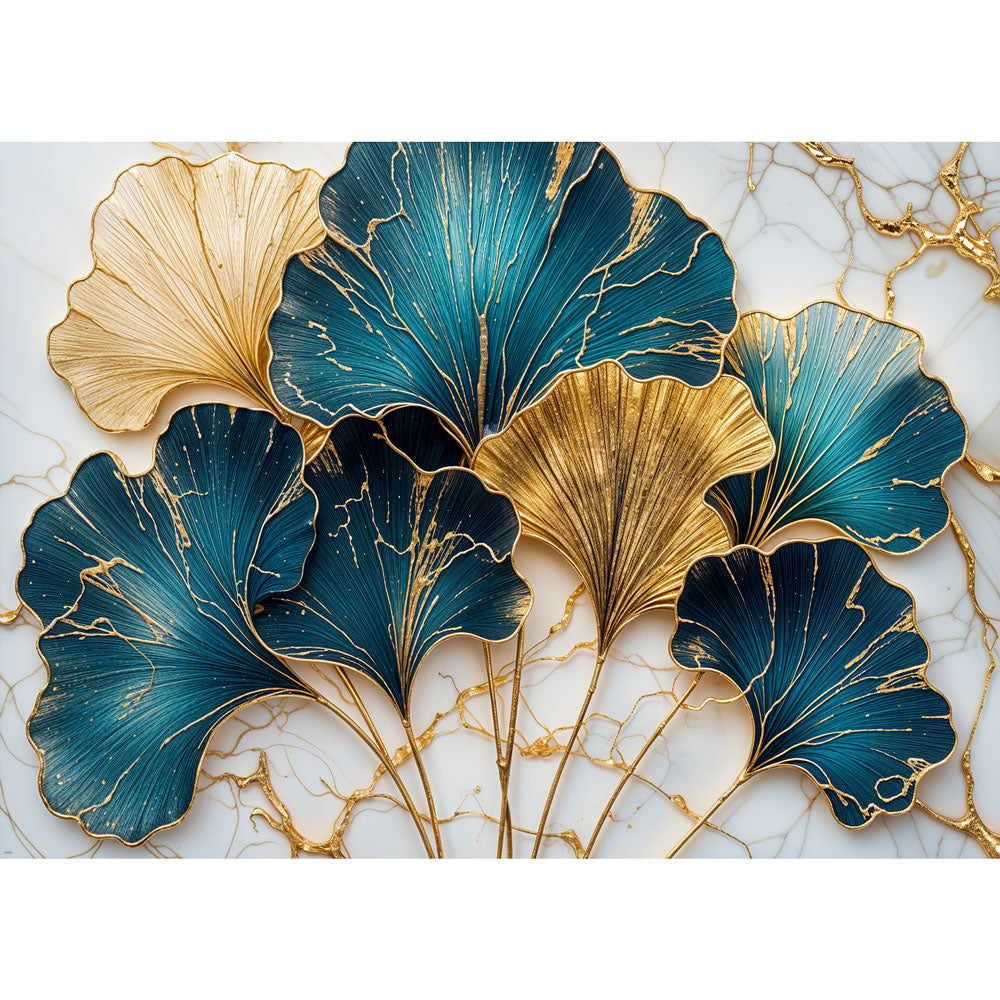 5D Diamond Painting – Goldene Ginkgo-Träume Unique-Diamond