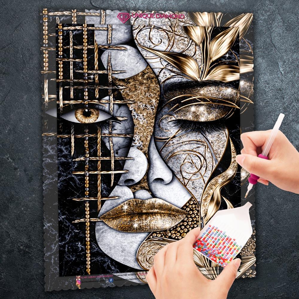 5D Diamond Painting – Goldenes Mosaik der Seele