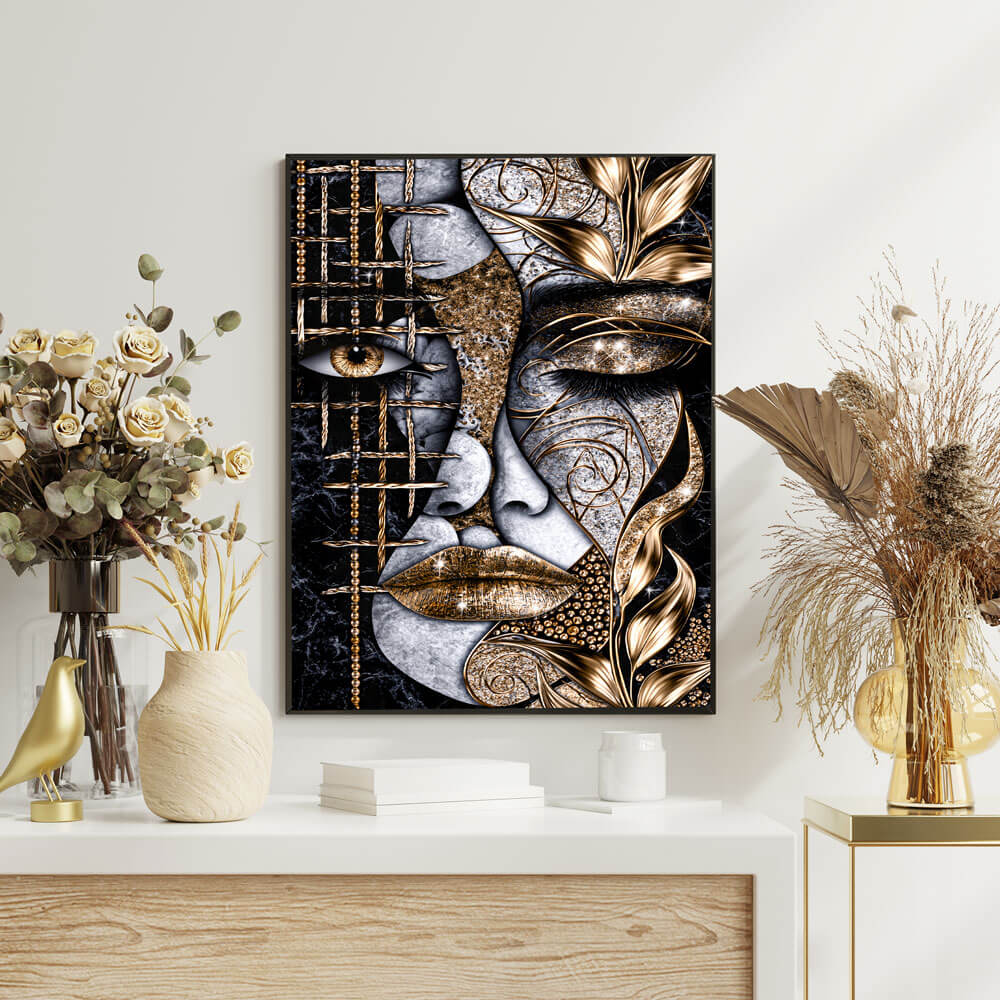 5D Diamond Painting – Goldenes Mosaik der Seele
