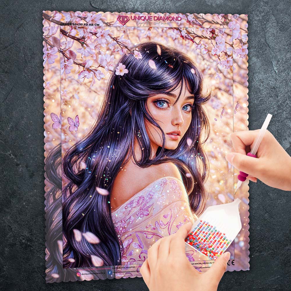 5D Diamond Painting – Hanamiza: Die Blütenseele Unique-Diamond